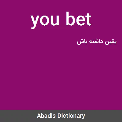 معنی you bet